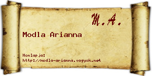 Modla Arianna névjegykártya
